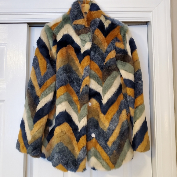 H&M Multi-color Faux Fur Coat - Picture 2 of 8
